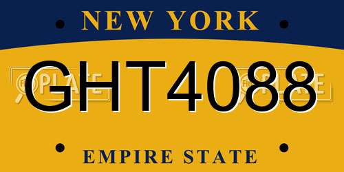 GHT4088 New York License Plate