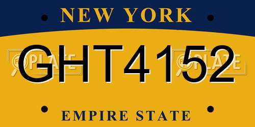 GHT4152 New York License Plate