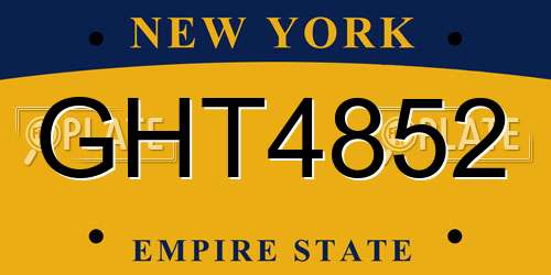GHT4852 New York License Plate