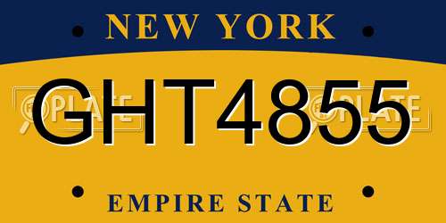 GHT4855 New York License Plate