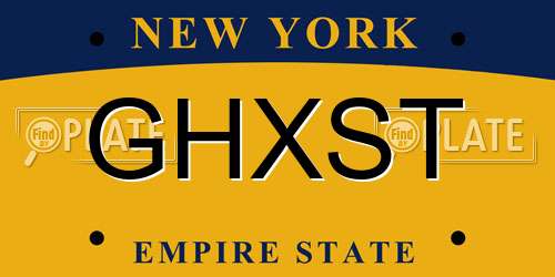 GHXST New York License Plate