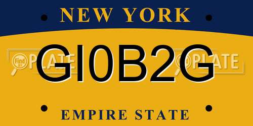 GI0B2G New York License Plate