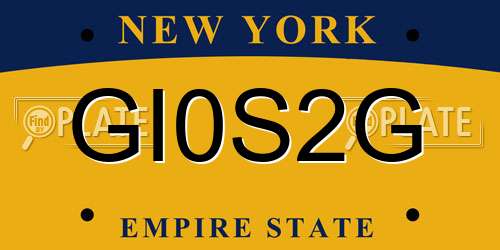 GI0S2G New York License Plate