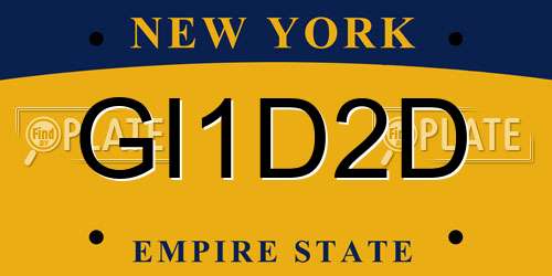 GI1D2D New York License Plate