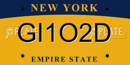 GI1O2D New York License Plate