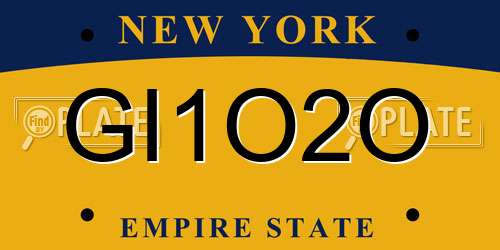 GI1O2O New York License Plate