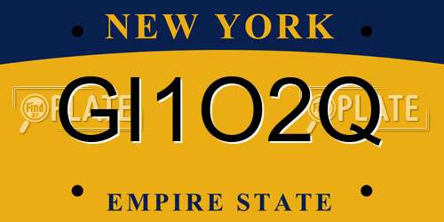 GI1O2Q New York License Plate