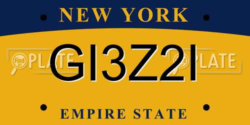 GI3Z2I New York License Plate