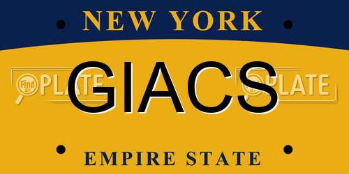 GIACS New York License Plate