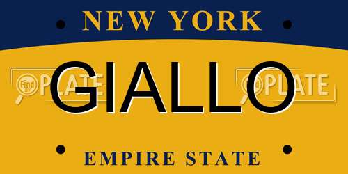 GIALLO New York License Plate
