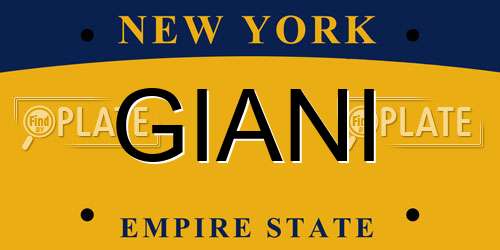 GIANI New York License Plate