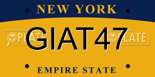GIAT47 New York License Plate