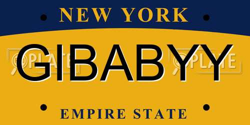 GIBABYY New York License Plate