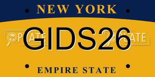 GIDS26 New York License Plate