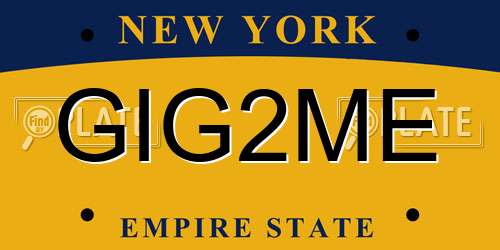 GIG2ME New York License Plate