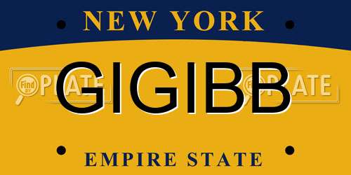 GIGIBB New York License Plate