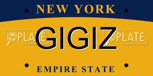GIGIZ New York License Plate