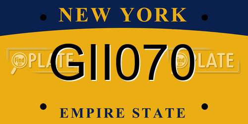 GII070 New York License Plate