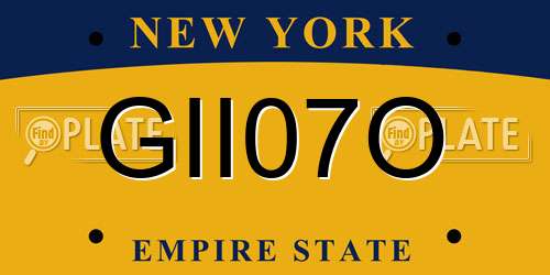 GII07O New York License Plate