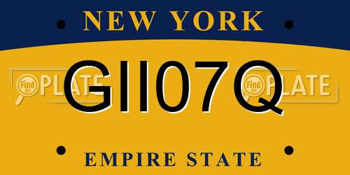 GII07Q New York License Plate