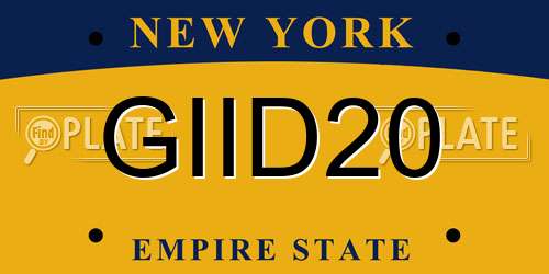 GIID20 New York License Plate