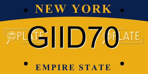 GIID70 New York License Plate