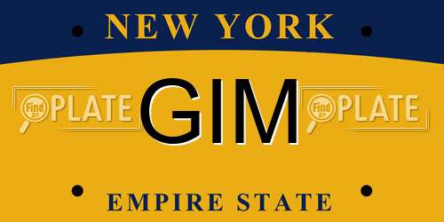 GIM New York License Plate
