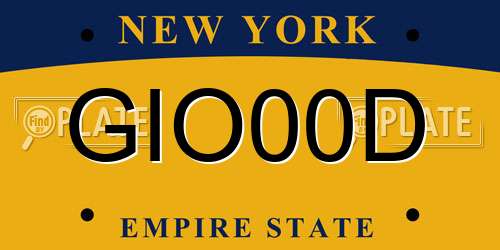 GIO00D New York License Plate