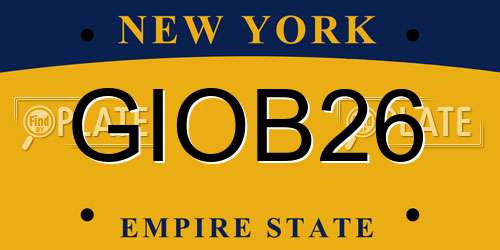 GIOB26 New York License Plate