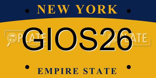 GIOS26 New York License Plate