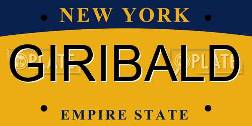 GIRIBALD New York License Plate