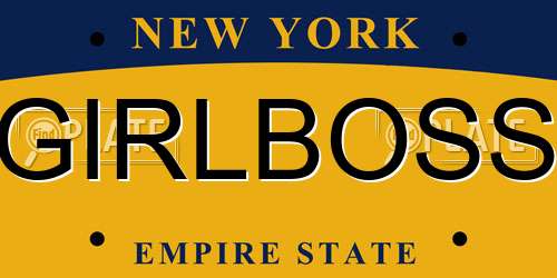 GIRLBOSS New York License Plate