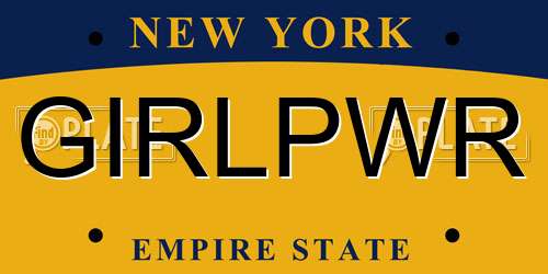 GIRLPWR New York License Plate