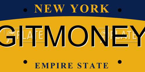 GITMONEY New York License Plate