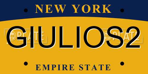 GIULIOS2 New York License Plate