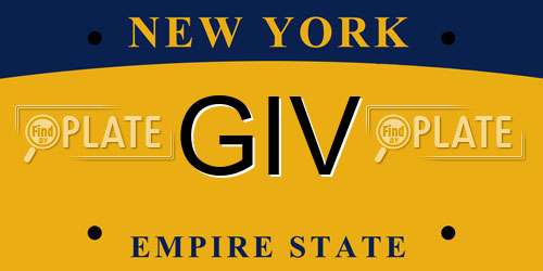 GIV New York License Plate
