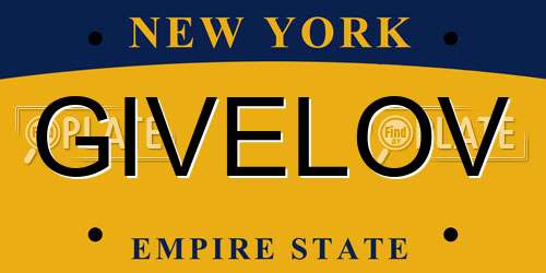GIVELOV New York License Plate