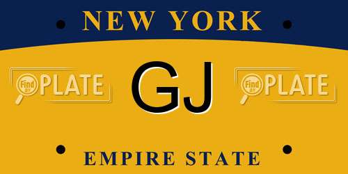 GJ New York License Plate