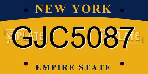GJC5087 New York License Plate