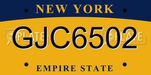 GJC6502 New York License Plate