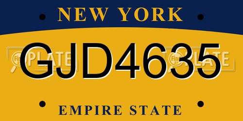 GJD4635 New York License Plate