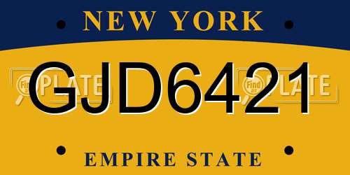 GJD6421 New York License Plate