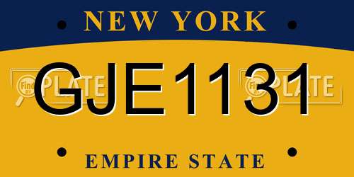 GJE1131 New York License Plate