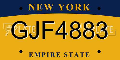 GJF4883 New York License Plate