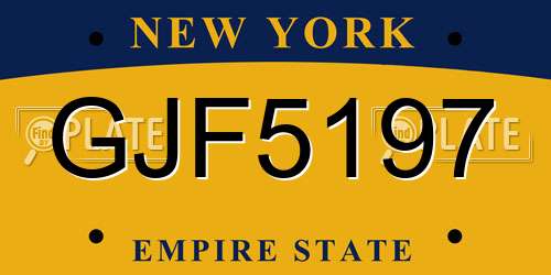 GJF5197 New York License Plate