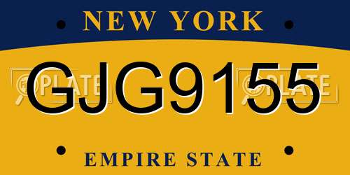 GJG9155 New York License Plate