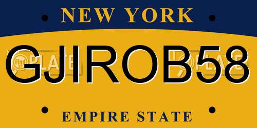 GJIROB58 New York License Plate