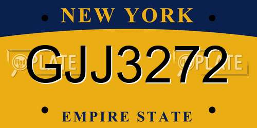 GJJ3272 New York License Plate