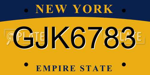 GJK6783 New York License Plate