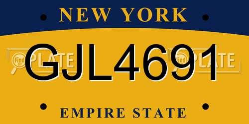 GJL4691 New York License Plate